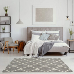 The Rugs Moroccan Shaggy Rugs And Runners Soft  High Pile Grey And Ivory Living Room Kitchen Hallway 710 - thumbnail 5