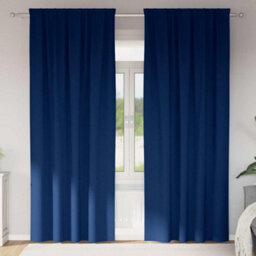 Berkfield Curtains With Curtains 2 Pcs Dark Blue 260 X 140 Cm Polyester
