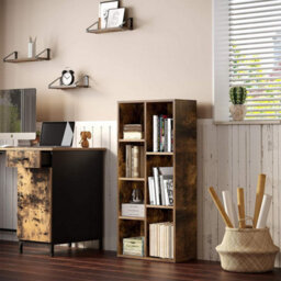 Songmics 7-Compartment Bookcase, 7 Open Slots Bookshelf, Display Storage Rack, In Living Room Studio And Office, 50 X 24 X 106 Cm - thumbnail 3