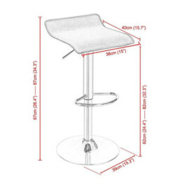 Grey Set Of 2 Modern Counter Chairs Swivel Barstool Kitchen - thumbnail 2