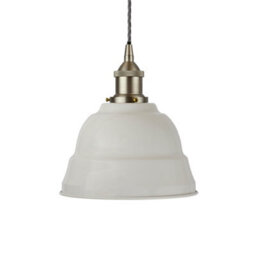 Pale Grey Lincoln Painted Dome Pendant Light With Brushed Chrome Lamp Holder And Grey Twisted Cable - Se Home - thumbnail 1