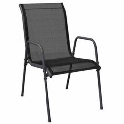 Berkfield Garden Dining Set 5 Pcs Black Textilene And Steel - thumbnail 6