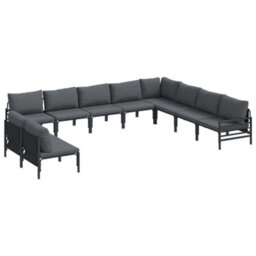 Berkfield Modern Garden Sofa Set 10 Pcs Anthracite Steel