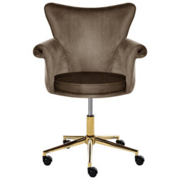 Beliani Desk Chair Velencia Velvet Brown - thumbnail 5