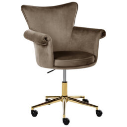 Beliani Desk Chair Velencia Velvet Brown
