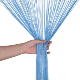 Neel Blue String Curtains Glitter Fringe Panel Fly Screen Doorway Tassel Curatin, 200Cm X 90Cm - Sky Blue - thumbnail 5
