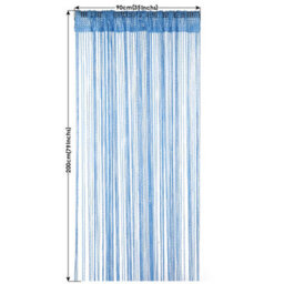 Neel Blue String Curtains Glitter Fringe Panel Fly Screen Doorway Tassel Curatin, 200Cm X 90Cm - Sky Blue - thumbnail 6