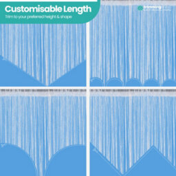 Neel Blue String Curtains Glitter Fringe Panel Fly Screen Doorway Tassel Curatin, 200Cm X 90Cm - Sky Blue - thumbnail 8