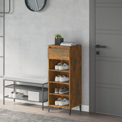 Berkfield Shoe Rack Smoked Oak 40X36X105 Cm Engineered Wood - image 1