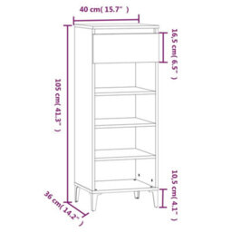 Berkfield Shoe Rack Smoked Oak 40X36X105 Cm Engineered Wood - thumbnail 9