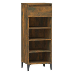 Berkfield Shoe Rack Smoked Oak 40X36X105 Cm Engineered Wood - thumbnail 2