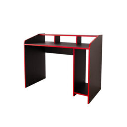 117 Cm Pc Gaming Desk With Monitor Shelf, Ergonomic Computer Desk For Home Office, Modern Study Desk (Black&red, Nova) - thumbnail 4