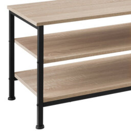 Tectake Tv Stand Durban - Lowboard Cabinet With 3 Shelves, Cupboard Section With Door 110 Cm - Industrial Wood Light, Oak Sonoma - thumbnail 6