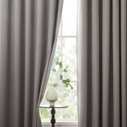 Ameha Natural Beige Curtains Living Room 100%blackout Thermal Insulated Linen Textured Fabric Heat Retaining Window Curtain Pair 66X90' - thumbnail 3