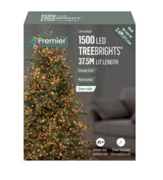 Premier Decorations Limited 1500 Led Treebrights Vintage Gold Multi-Action 37.5M Lit Length Green Cable - thumbnail 2