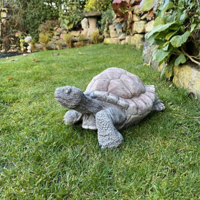 Medium Stone Cast Tortoise Garden Ornament - image 1