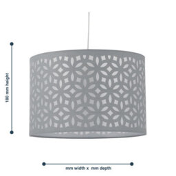 First Choice Lighting Grey Laser Cut 25Cm Pendant Light Shade - thumbnail 9