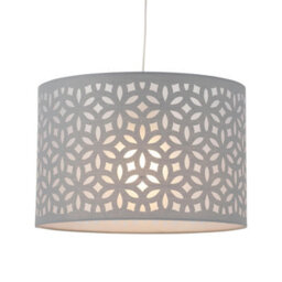First Choice Lighting Grey Laser Cut 25Cm Pendant Light Shade - thumbnail 2