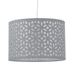 First Choice Lighting Grey Laser Cut 25Cm Pendant Light Shade - thumbnail 1
