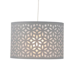 First Choice Lighting Grey Laser Cut 25Cm Pendant Light Shade - thumbnail 4