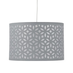 First Choice Lighting Grey Laser Cut 25Cm Pendant Light Shade - thumbnail 3