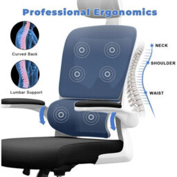 Ergonomic Mesh Office Chair With Adjustable Headrest - thumbnail 3