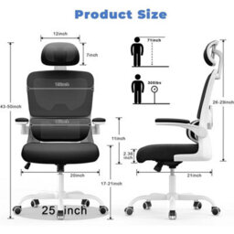 Ergonomic Mesh Office Chair With Adjustable Headrest - thumbnail 2