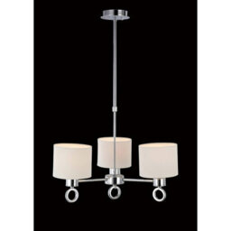 Luminosa Lighting Luminosa Polo Pendant White Shade 3 Light E27 Polished Chrome - thumbnail 2