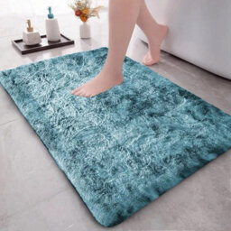 Ameha Tye Dye Teal Shaggy Rugs, 50 X 80 Cm Small Door Mats For Bedside Soft Thick Pile Rug - thumbnail 6