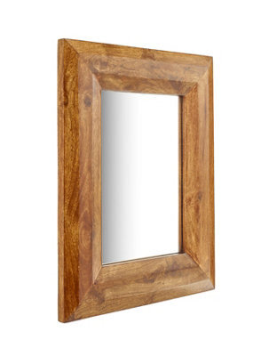 Elm Home And Products Elm Home And Garden Solid Mango Wood Wall Mirror Dark Oak Finish Fully Assembled 40Cm Wide X 50Cm High X 2Cm Deep - image 1
