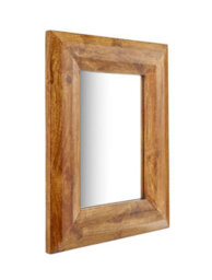 Elm Home And Products Elm Home And Garden Solid Mango Wood Wall Mirror Dark Oak Finish Fully Assembled 40Cm Wide X 50Cm High X 2Cm Deep