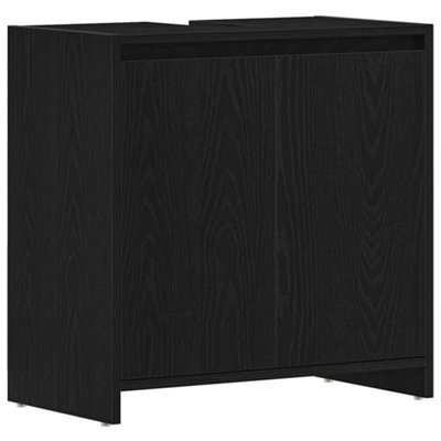Berkfield Durable Bathroom Cabinet Black Oak 60X33X61 Cm Engineered Wood