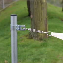 Kookaburra Silver Galvanized Steel Bracket Clamp For 48mm Shade Sail Garden Patio Pole - thumbnail 4