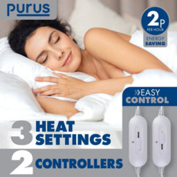 Purus Luxury King Size Electric Blanket Fully Fitted Heated Bed Underblanket Polyester Detachable Control 3 Heat Settings - thumbnail 3