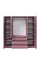 Arte Chic Plum Siena Ii D4 Wardrobe 196Cm - Mirrored Luxury & Ample Storage - thumbnail 3