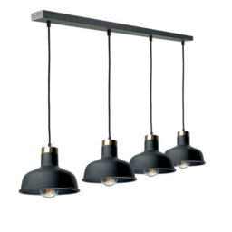 Luminosa Lighting Luminosa Hebe Bar Pendant Ceiling Light Black, Gold 4X E27 - thumbnail 1