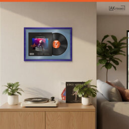 "AK Frames 25X17"" Purple Classic Vinyl Record Frame With Pompadour Mount For 12 Inch Lp Cover & Disc - Overlapped Design" - thumbnail 5
