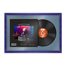 "AK Frames 25X17"" Purple Classic Vinyl Record Frame With Pompadour Mount For 12 Inch Lp Cover & Disc - Overlapped Design" - thumbnail 1
