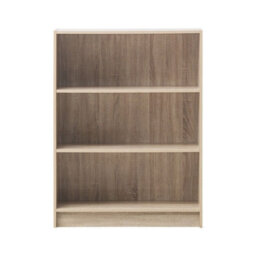 Timber Art Design 3 Tier Bookcase Wide Display Shelving Storage Unit Wood Furniture Sonoma Oak - thumbnail 1