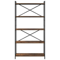 Berkfield Bookcase Smoked Oak 80 X 30 X 153 Cm Engineered Wood - thumbnail 5
