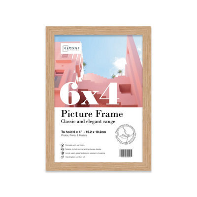6X4 Oak Picture Frame (15.2 X 10.2Cm) Poster, Photo, Artwork, Gallery Wall Or Print - image 1