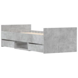 Berkfield Bed Frame With Headboard And Footboard Concrete Grey 75X190 Cm - thumbnail 4