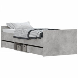 Berkfield Bed Frame With Headboard And Footboard Concrete Grey 75X190 Cm - thumbnail 3