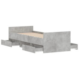 Berkfield Bed Frame With Headboard And Footboard Concrete Grey 75X190 Cm - thumbnail 5