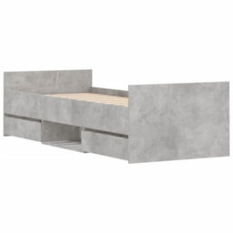 Berkfield Bed Frame With Headboard And Footboard Concrete Grey 75X190 Cm - thumbnail 8
