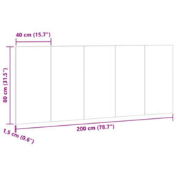 Berkfield Bed Headboard Old Wood 200X1.5X80 Cm Engineered Wood - thumbnail 7