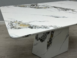 Stratus Interiors Capri Modern Dining Table With White Marble Effect Top And Chunky Base - 160 Cm - thumbnail 4