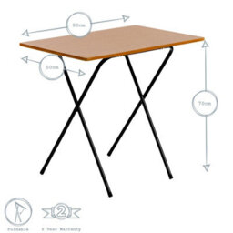 Harbour Housewares Wooden Folding Desk & Chair Set - Natural/black - thumbnail 3