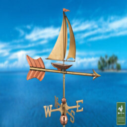 Espira 8803P Sail Boat Cottage Copper Weathervane - thumbnail 2