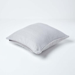 Homescapes Cotton Rajput Ribbed Silver Grey Cushion Cover, 45 X 45 Cm - thumbnail 3
